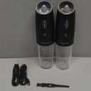 Sangcon Gravity Electric Salt and Pepper Grinder Set Shakers - UPGRADED RECHARGEABLE 9OZ XL Capacity USB-C No Battery Needed - LED Light One Hand Operation, Adjustable Coarseness Automatic Mill Set