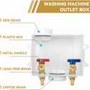 Universal Washing Machine Outlet Box, 1/2-Inch Pex Crimp x 3/4-Inch MHT Connection with Center Drain, Laundry Washer Valve Outlet Box