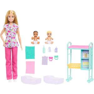 Barbie Careers Baby Doctor Playset with Blonde Fashion Doll, 2 Baby Dolls, Exam Table & Accessories