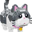 Pet Cute Gray Cat Building Sets, Micro Building Blocks Cats, Cute Animal Series Micro Mini Building Blocks Kit, Cat Mini Building Blocks for Boys & Girls (Cat - 673Pcs)