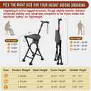 Four-Legged Cane with Seat, Unisex Cane with Seat Folding Lightweight, Adjustable Anti-Slip Cane Chair, Walking Cane with Seat Suitable for Men, Women, Adults and Seniors, SSeat height 18.23"