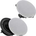 Pyle Pair 6.5 Bluetooth Universal Flush Mount in-Wall in-Ceiling 2-Way Speaker System Dual Polypropylene Cone & Polymer Tweeter Stereo Sound 300 Watts (PDICBT67), Black