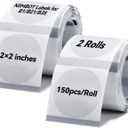NIIMBOT 2 Rolls Labels for B1 B21 B3S K3, Thermal Printer Labels 2" x 2"50x50mm, Round Clear Labels for DIY Logo Design, Jar Label, Name Tag(Round Clear) (Tt50*50-150clear)