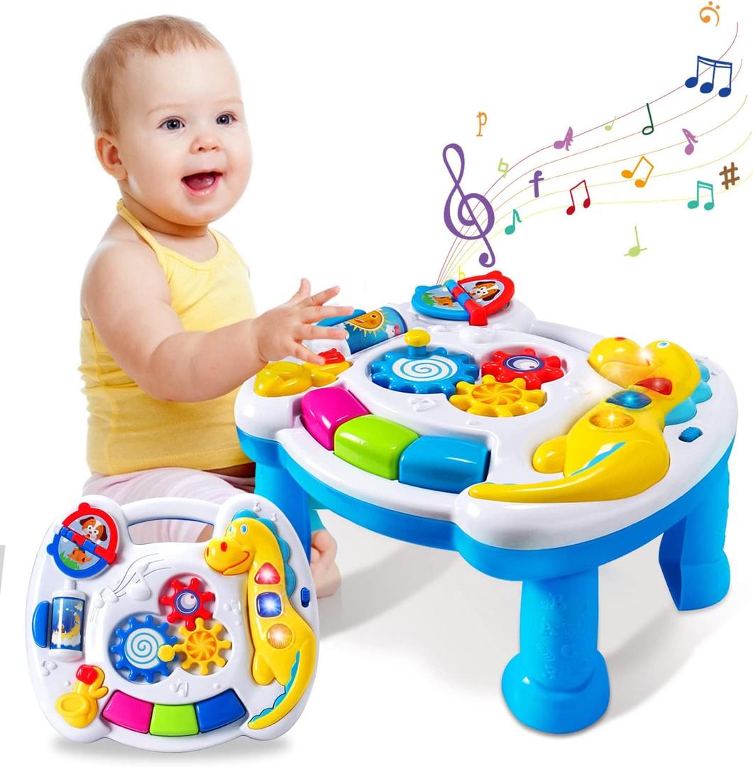 JUEJIAZKIY Music Baby Activity Center Toy 12-18 Months Activity Table Baby Toys 12 to 18 Months Early Learning 12 Month Old Toddlers Christmas Birthday Gifts for 1 2 3 Year Old Infant Kids