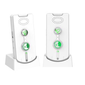 2 Way Intercom for Home Upgraded, Portable Wireless Intercom System for House with 5 Level Volume and Ringtones Adjustment Rechargeable for Hospital Hotel Office Business 2 Pack(White)