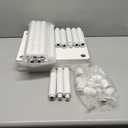 Furinno Just 3-Tier Turn-N-Tube End Table / Side Table / Night Stand / Bedside Table with Plastic Poles, 2-Pack, White/White