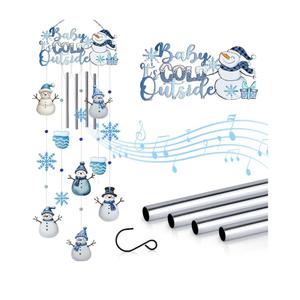 AVEKI Snowman Wind Chimes for Outside, 38'' Metal Christmas Wind Chimes with DoubleSided Painting, Outdoor Decor for Garden, Patio, Yard, for Family & Friends (Snowman)