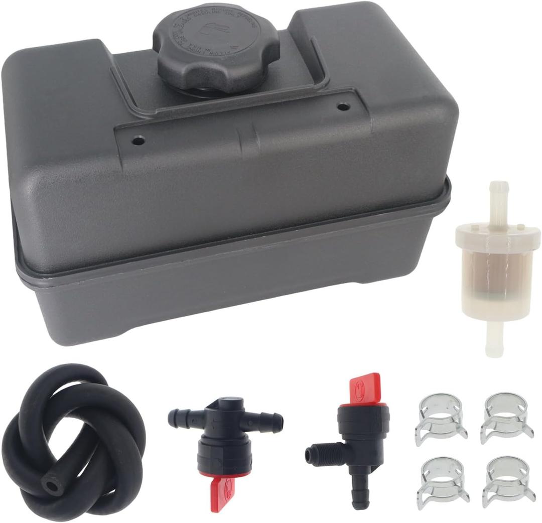 Cnfaner 691993 Fuel Tank, 4 Quart Plastic with Cap Shut Off Valve for Lawn Mower 493337 490572 490579