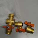 3 Way Hose Splitter, Solid Brass High Volume 3 Way Hose Splitter Valve with Metal Handle, Heavy Duty High Flow Spigot Splitter with Shut off Valve, 3/4 Inch Garden Tap Splitter