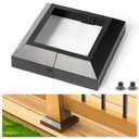 AECXM 4Pack 4"x4" Aluminum Deck Post Base Cover, Split Post Cover Skirts for Deck RailingsStairsPorches Black