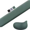 Wrist Rest for Keyboard and Mouse Pad, Ergonomic Memory Foam Keyboard Wrist Rest Set, Luxe Leather, Non-Slip Desk Accessories for Office and Home (Green)
