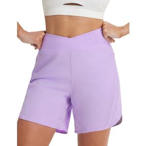 baleaf Women's 7 inch Athletic Shorts Quick Dry Shorts Light Purple XL (Purple, XL)