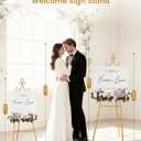53.9" Gold Easel Stand for Sign, Heavy Duty Metal Display Easel with Storage Bag, Adjustable Art Easel for Wedding Sign, Welcome Sign, Picture