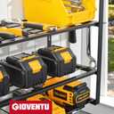 Power Tool Organizer Wall Mount With Charging Station , 4 Layer 6 Power Strip With 8 Drill Holder Power Tool Storage, Heavy Duty Metal Wall Mount Tool Organizer Rack