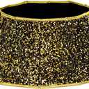 Blissun Christmas Tree Collar, Sequin Christmas Tree Skirt, Foldable Christmas Tree Ring, Xmas Tree Stand Base Cover for Christmas Tree Decoration, Round Gold