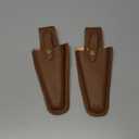 Leather Sheath for Scissors, 2Pcs Leather Sheath Tool Holsters,Garden Pruner Sheath, Belt Holder Pouch Bag, Protective Leather Cover, Leather Hand Pruner Sheath for Garden Pliers with Snap (2)