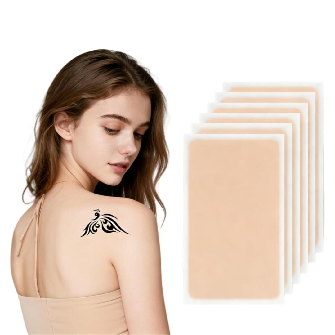 Tattoo Cover Up Patch - Skin-Tone Tattoo Cover Tape, Waterproof & Sweatproof for Concealing Body Art Tattoos, 6 Pcs