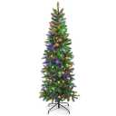 GOFLAME 5ft Pre-lit Pencil Christmas Tree Artificial Christmas Tree with 180 LED Lights