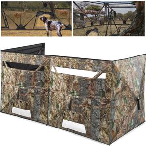 Phoncoo See Through Hunting Blind, 3/4 Panel Ground Blinds for Deer Hunting with Carrying Bag, Pop Up Camouflage Panel Blind Tent for Deer Duck Turkey Hunting
