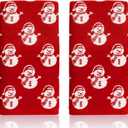 Peryiter 2 Pcs Christmas Snowmen Towels Red Christmas Hand Towels for Bathroom Decorative 100% Cotton Highly Absorbent Soft Kitchen Washcloth for Holiday Xmas Winter Gift Bath Home Decor, 29 x 13 Inch