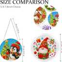 Eiflow Glass Diamond Art Hanging Kit for Adults Full Drill, DIY Christmas Diamonds Painting Window Hanging Board Kit, Stained Glass Crystal Diamond Art Painting Pendant Ornament (Penguin)