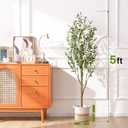 Waipfaru 5FT Artificial Olive Tree with Basket, Realistic Wood Trunk