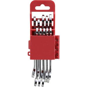 10 x Mini Wrench set, 10-Piece Small Combo Wrench set, Ignition Wrench, Micro&Lightweight, SAE Size: 5/32", 3/16", 13/64", 7/32", 15/64", 1/4", 9/32", 5/16", 3/8", 7/16", with Unique Wrench Organizer (Red)