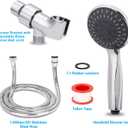 High Pressure Handheld Shower Head Briout 5-Settings Powerful Water Spray Shower Head against Low Pressure Water Flow with Stainless Hose and Adjustable Mount