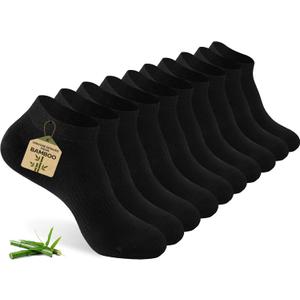 Ultra Thin Ankle Socks for Women, 5 Pairs Bamboo Rayon Low Cut Soft Breathable Seamless Ladies Socks, Lightweight Pastal Colors Black L