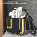 2 x Koaichi for AirPods 2nd/1st Generation Case, Full-Body Ultra-Hard Shell Protective Cover with Lock, Powerful Drop Protection, Well Built Case Designed for AirPods 2/1, Black/Yellow