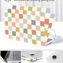 Seorsok Compatible with New MacBook Air 13.6 inch Case M4 M3 M2 2025 2024-2022 Release A3240 A2681 A3113 Touch ID,Cute Colorful Grids Plastic Hard Shell Case with Keyboard Cover,Retro Checkered