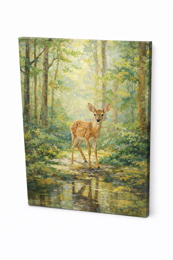 Deer in Forest Paint by Numbers Kit for Adults, Peaceful Woodland Wildlife Paint by Number Canvas, Acrylic Painting Set for Beginners & Adults, Ideal for Home Wall Art and Nature-Inspired Gifts (19.7x15.7 inch)