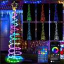 Spiral Christmas Tree Outdoor Decoration With Timer - 8 Lighting Modes Light Up Tree for Outside (Multi-Color, 6FT)