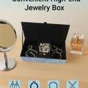 Jewelry Box for Women, Marble - Patterned Jewelry Organizer Box, Glass Modern Jewelry Holder For Earring, Ring, Necklace, Bracelets, Christmas Mother's Day Valentine Jewelry Gift Box (large)