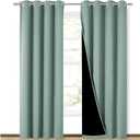NICETOWN 100% Blackout Curtains 84 inches Long, Seafoam Green, 52 inches Wide, Pair of Energy Smart & Noise Blocking Out Drapes for Baby Room Window, Thermal Insulated Guest Room Lined Window Dressing