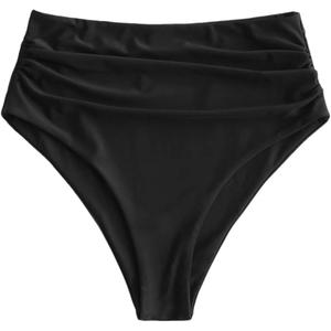 ZAFUL Women High Waisted Bikini Bottoms Ruched Swimsuit Bottom Tummy Control Bathing Suit Bottoms (X-Large)