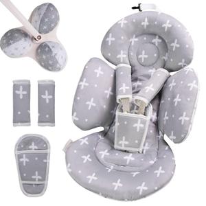 Infant Insert Compatible with 4moms Mamaroo Swing and Infant Carseat, Including 3 Replacement Balls, Reversible Newborn Insert for Baby Swing, Stroller, Bouncer, Soft Fabric - Gray