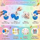 Yquqwn 24 Pcs Easter Fidget Spinners Pre-filled Easter Eggs Set Novelty Spinning Tops for Egg Hunt Stuffers and Basket Fillers Party Favors for Holiday Classroom Prizes