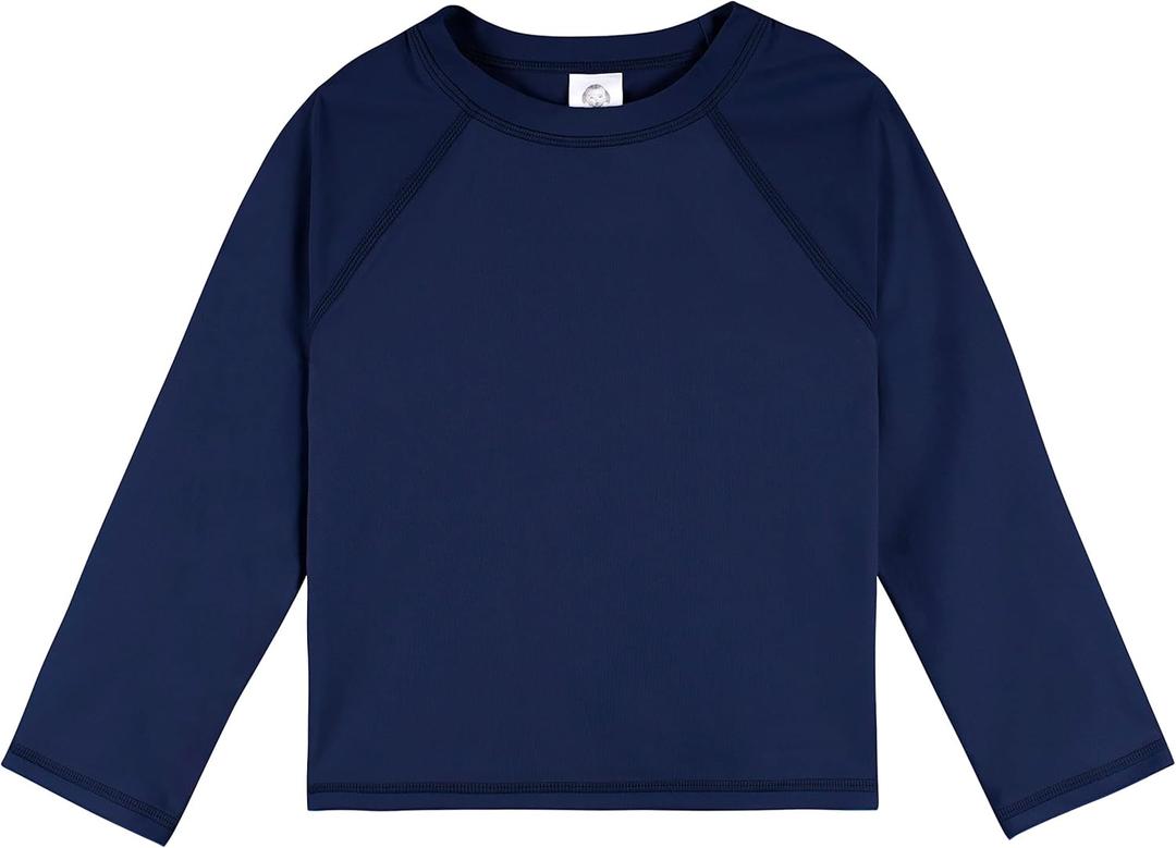 Gerber Unisex Baby Toddler UPF 50+ Long Sleeve Rashguard Swim Shirt (3T, Navy)