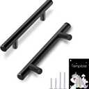 HBL' 30 Pack | 3 Inch Center to Center Matte Black Cabinet Pulls Kitchen Cabinet Handles,Made of Stainless Steel,Ideal for Cabinet,Drawer,Cupboard and Wardrobe.