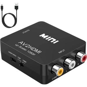 BD&M AV to HDMI Converter, RCA to HDMI Adapter, Composite CVBS Video Audio Support PAL/NTSC for TV/PC/ PS3/ STB/Xbox VHS/VCR/Blue-Ray DVD Players