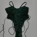 Lilosy Women Sexy Lace Up Floral Embroidered Teddy Lingerie Bodysuit Top Mesh Sheer One Piece L