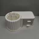 LETURE Rotating Office Desk Organizers and Accessories with 2 Drawer, Pencil Pen Marker Holder for Desk, Desktop Storage Organizers and Accessories for Office Home Art Supplies (White)