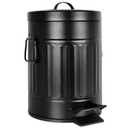 Autumn Alley Small Farmhouse Bathroom Trash Can, Pet Proof Matte Black Trash Can with Lid for Rustic Bathroom, Farmhouse Kitchen Step Waste Bin, Retro Metal Wastebasket 5L/1.3 Gal.
