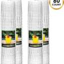 Party Essentials Deluxe/Elegance Hard Plastic Party Cup/Old Fashioned Tumbler/Cocktail Glass, 9 oz., 80 Count, Clear