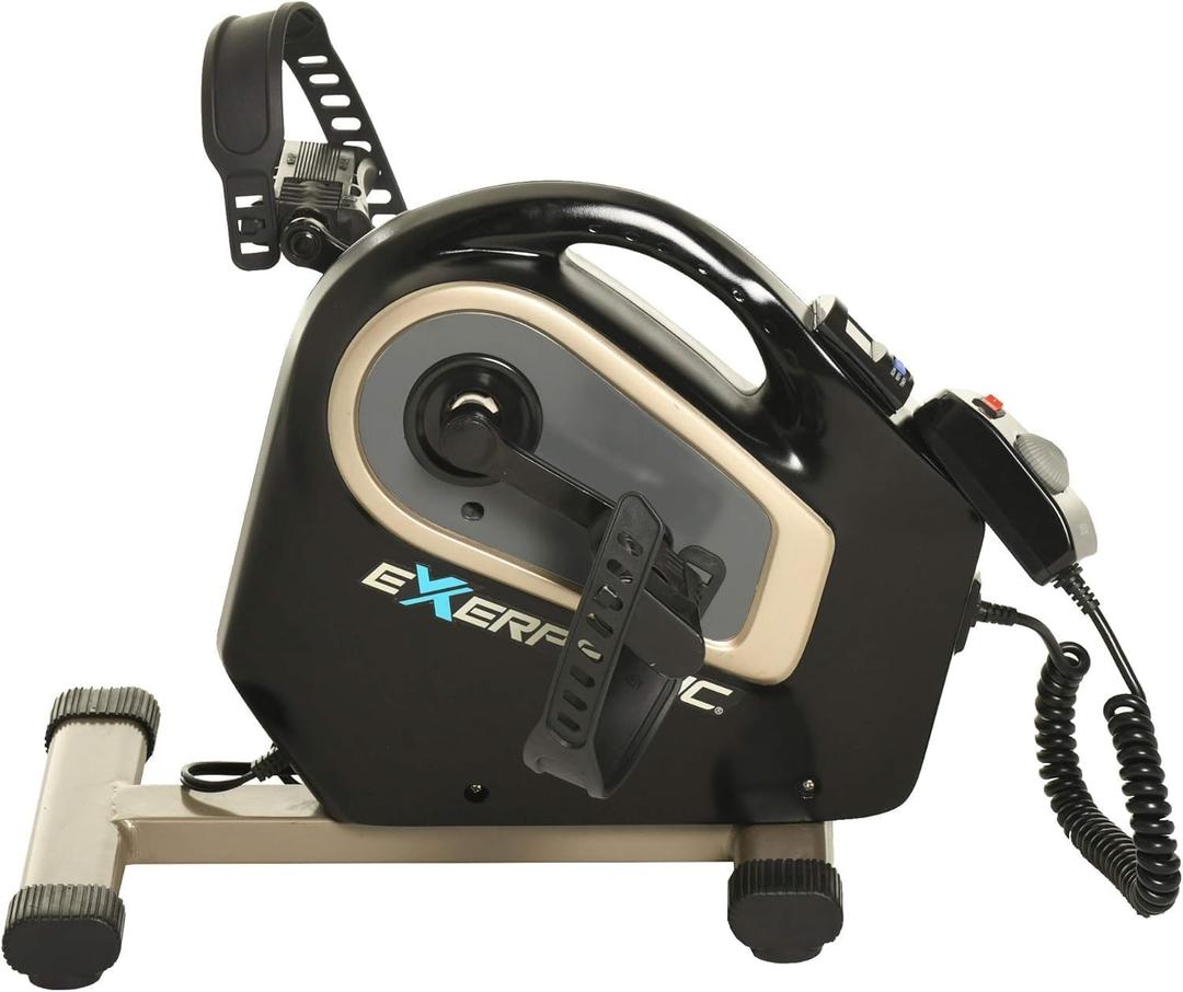Exerpeutic 2000M Motorized Under Desk Exercise Bike - Electric Legs and Arms Pedal Exerciser - Fitness Equipment for Home Use - Remote Work Office Accessory - Black Exerpeutic 2000M Motorized Under Desk Exercise Bike - Electric Legs and Arms Pedal Exerciser - Fitness Equipment for Home Use - Remote Work Office Accessory - Black