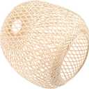 Large Woven Lampshade Bamboo Lamp Cover Pendant Lamp Cover Wicker Decorative Lampshade (20x20cm)