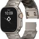 AGIS01 Titanium Band Compatible with Apple Watch Ultra 3/2/1 49mm, Series 11/10 46mm - Military-Grade DLC Coating, Scratch Resistant & Durable Adjustable Strap for Men (AGIS01 Max| Magnetic Clasp | Titanium)