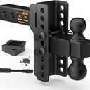AC-DK Adjustable Truck Trailer Hitch for 2 Inch Receiver, 6" Drop/Rise,Tow Hitch with Dual Balls (2" & 2-5/16"), 20,000 lbs GTW, 2000 lbs TW,Includes Hitch Pin Lock & Rubber Rings