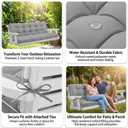 3 Seat 57 Inches Outdoor Porch Swing Cushions,Water-Resistant Tufted Patio Swing Replacement Cushions, 57x19 inch
